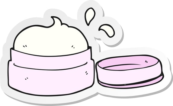 sticker of a cartoon face cream vector