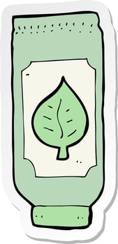 sticker of a cartoon herbal remedy vector
