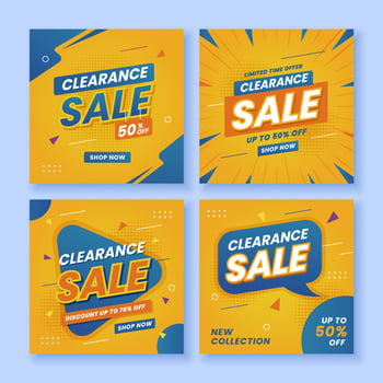 Clearance Sale Social Media Post Template vector