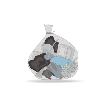 illustration of plastic waste. with a white background. non organic vector