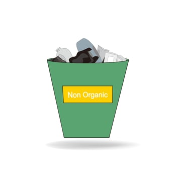 illustration of plastic waste. with a white background. non organic vector