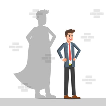A businessman with a superhero spirit vector