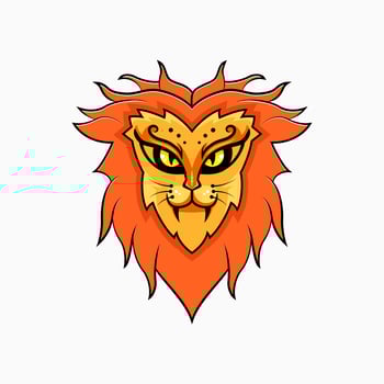 lion head logo concept. creative, animal, cartoon and beast style. suitable for mascot logo, icon, symbol and sign. such as e sports, sports, strong logo and t shirt design vector