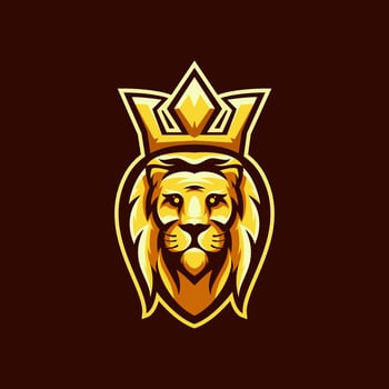 head lion king logo design illustration vector template premium