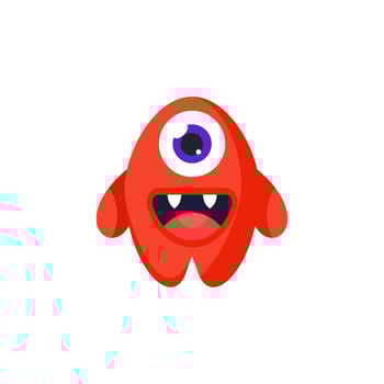 cute monster character icon vector