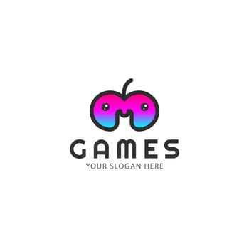 Cute Game Logo Design. Vector Illustration