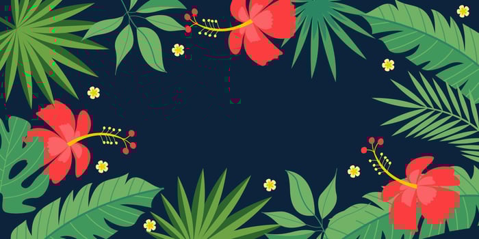 Bright tropical background with empty space for text. Vector illustration.