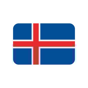 Iceland flag vector icon isolated on white background