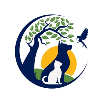 Veterinary logo, Cat and dog logo design, Pet Care, vet clinic logo, pet clinic. vector