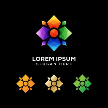 colorful flower geometric logo premium vector