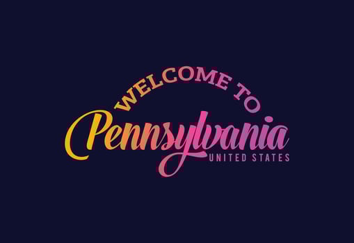 Welcome To Pennsylvania Word Text Creative Font Design Illustration. Welcome sign vector