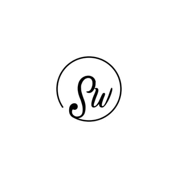 SW circle initial logo best for beauty and fashion in bold feminine concept vector