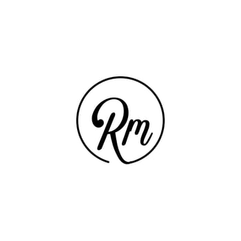 RM circle initial logo best for beauty and fashion in bold feminine concept vector