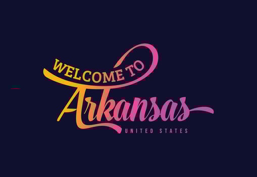 Welcome To Arkansas Word Text Creative Font Design Illustration. Welcome sign vector