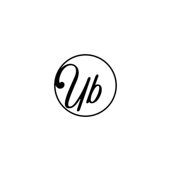 UB circle initial logo best for beauty and fashion in bold feminine concept vector