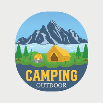 Camping Outdoor T-Shirt Design, adventure and camping quote for print, card, t-shirt, mug and much more vector