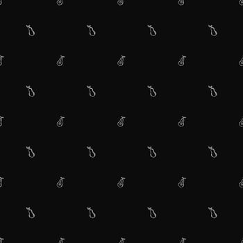 Seamless pear pattern. Black and white pear background. Doodle vector illustration with fruits