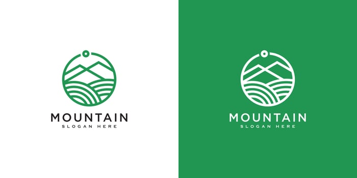 mountain river logo vector
