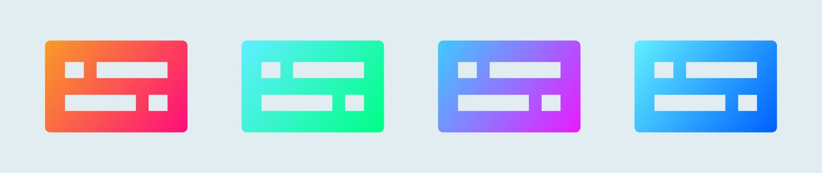 Subtitle vector solid icon in gradient colors. Vector illustration.