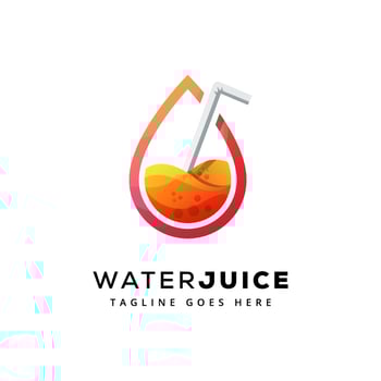 water drop orange juice logo design premium vector