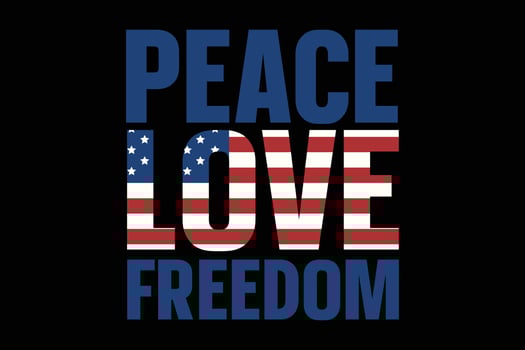 Peace love freedom typography 4th of July t-shirt design. vector