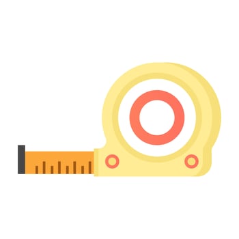 Cartoon measuring tape roll ruler vector isolated object illustration