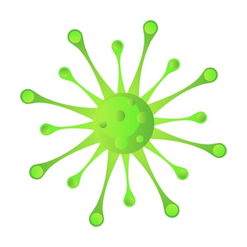 Cartoon green virus vector isolated object illustration