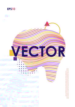 Trendy cover design template with abstract fluid shape. vector