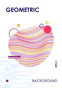 Trendy cover design template with abstract line shape. vector