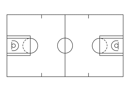 Basketball Court outline style vector