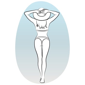Woman on Summer Vacation Outline. vector