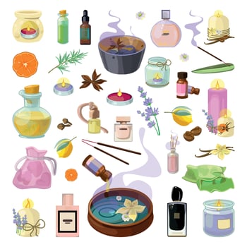 Set of Aromatic Accessories vector