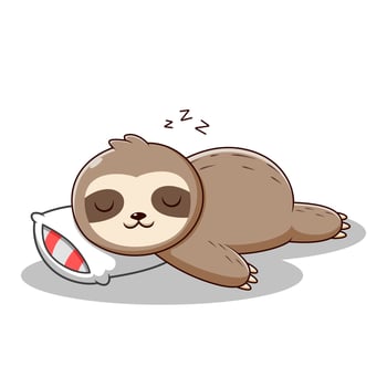Sloth Cartoon Sleeping, Sloth Mascot Cartoon Character. Animal Icon Concept White Isolated. Flat Cartoon Style Suitable for Web Landing Page, Banner, Flyer, Sticker, Card vector