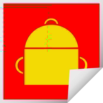 square peeling sticker cartoon ruck sack vector