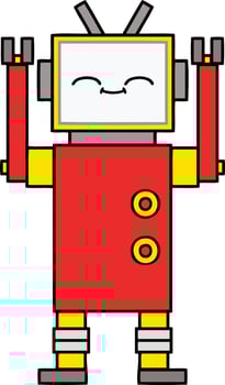 cute cartoon robot vector