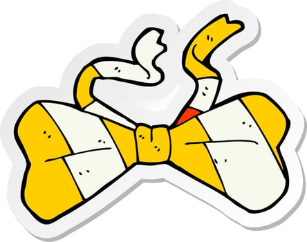 sticker of a cartoon bow tie vector