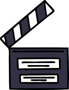cute cartoon film clapper board vector