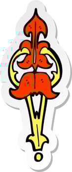 sticker of a cartoon ornate clasp vector