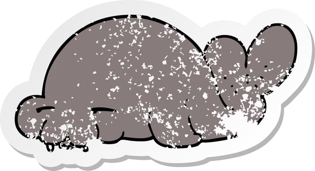 distressed sticker of a cartoon seal vector