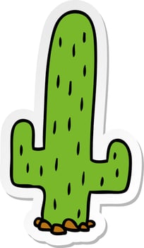 sticker cartoon doodle of a cactus vector