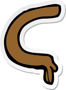 sticker of a cartoon arm vector