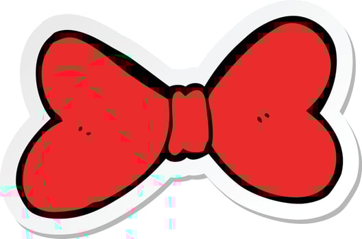sticker of a cartoon bow tie vector
