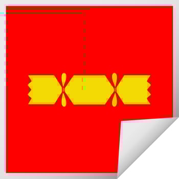 square peeling sticker cartoon christmas cracker vector