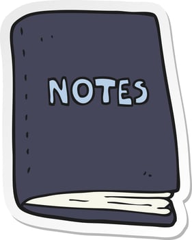 sticker of a cartoon note book vector