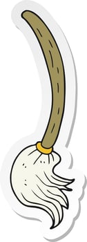 sticker of a cartoon mop vector