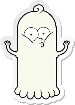 sticker of a cartoon ghost vector