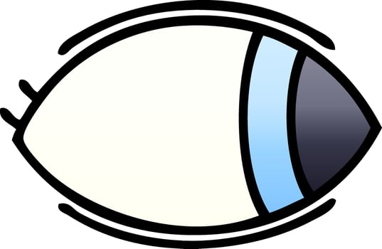 gradient shaded cartoon eye looking to one side vector