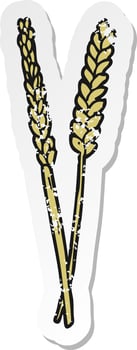 retro distressed sticker of a cartoon corn vector