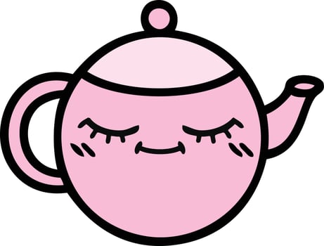 cute cartoon teapot vector