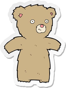 sticker of a cartoon teddy bear vector